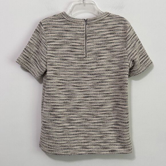 Postmark Anthropologie Boucle Tweed Top Tee S Short Sleeve Zipper Casual Boho - Picture 8 of 9
